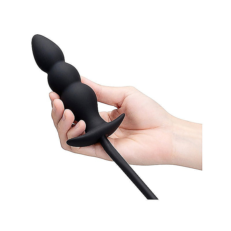 Beaded Silicone Inflatable Anal Plug by B-Vibe - Butt Plugs