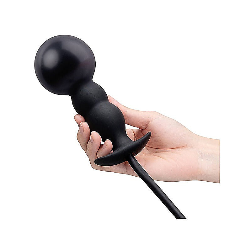 Beaded Silicone Inflatable Anal Plug by B-Vibe - Butt Plugs