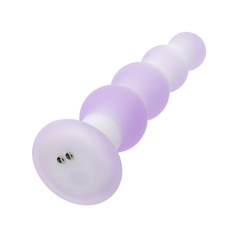 Lavender Haze Beaded Curved Anal Probe by California Exotics - Anal Beads and Balls