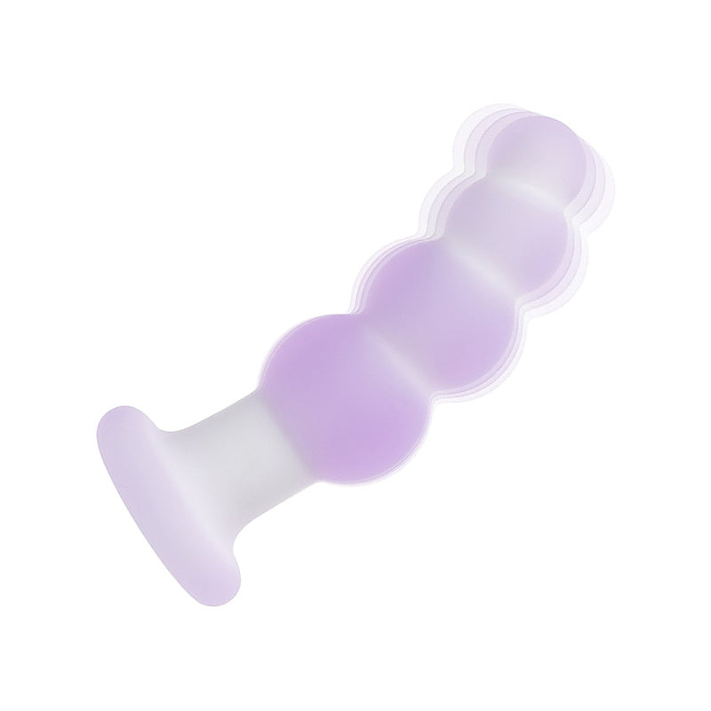 Lavender Haze Beaded Curved Anal Probe by California Exotics - Anal Beads and Balls