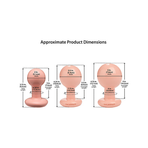 The Classic Round 3 Piece Butt Plug Set by Doc Johnson - Butt Plugs