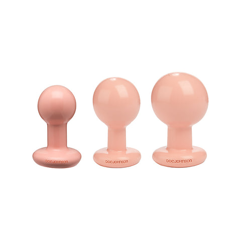 The Classic Round 3 Piece Butt Plug Set by Doc Johnson - Butt Plugs