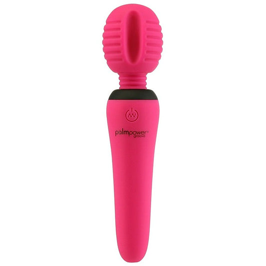 BMS Factory Palm Power Groove Mini Wand Fuchsia - Body Wands