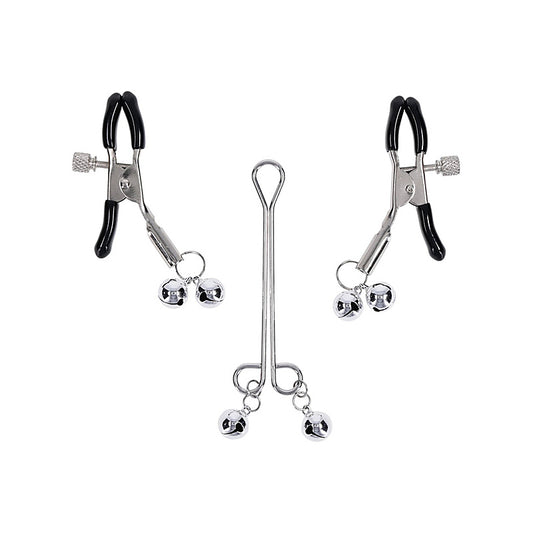 Sex and Mischief Shadow Bell Nipple and Clit Jewelry - Nipple and Clit Clamps