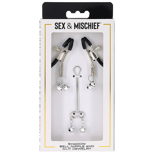Sex and Mischief Shadow Bell Nipple and Clit Jewelry - Nipple and Clit Clamps