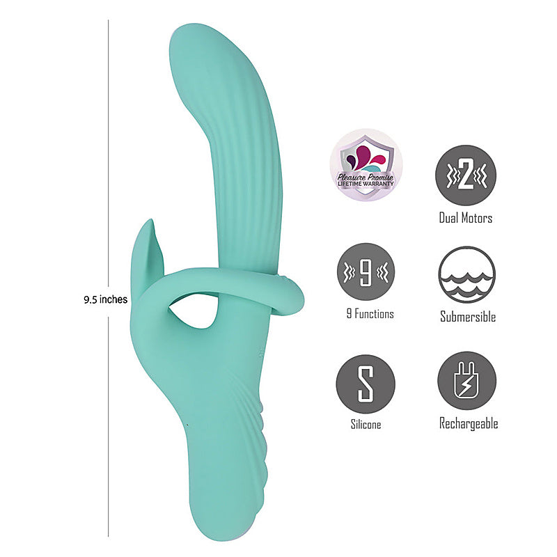 TENLEY USB Rechargeable Gyrating Rabbit Vibrator - Rabbit Vibrators