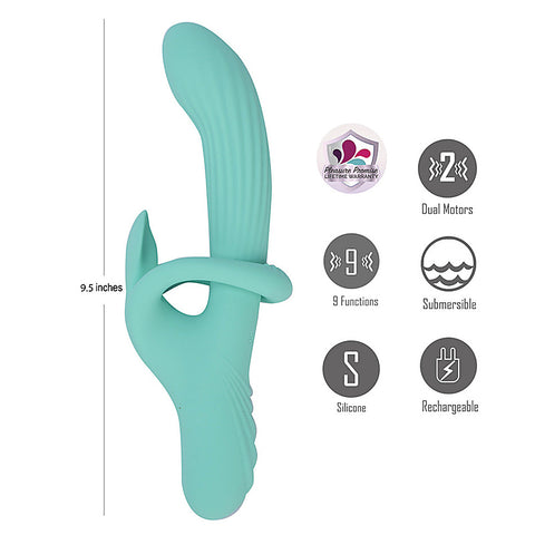 TENLEY USB Rechargeable Gyrating Rabbit Vibrator - Rabbit Vibrators