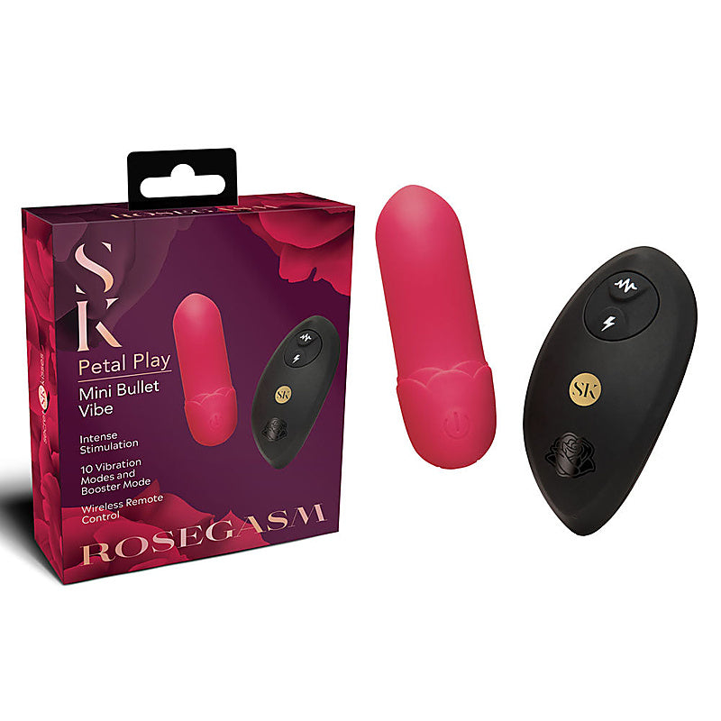 ROSEGASM Petal Play Mini Bullet with Remote by Xgen Products - Bullet Vibrators