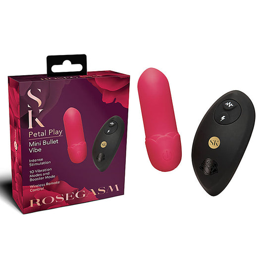 Secret Kisses ROSEGASM Petal Play Mini Bullet with Remote - Bullet Vibrators
