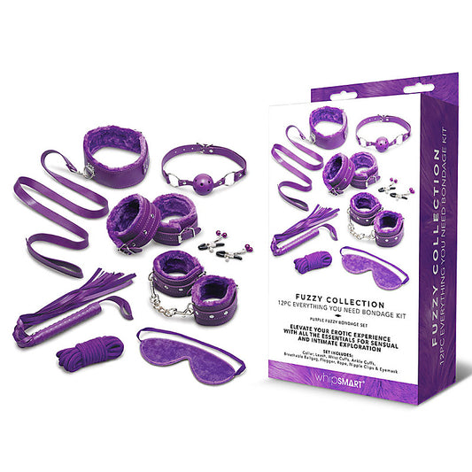 WhipSmart Fuzzy Everything You Need 12 Piece Bondage Kit - Bondage Kits