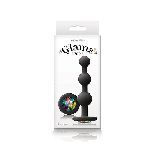 NS Novelties Glams Ripple Butt Plug with Rainbow Gem Base - Butt Plugs