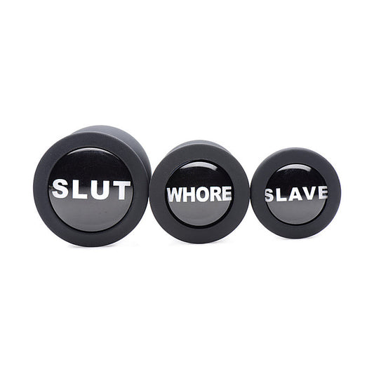 XR Brands Dirty Words 3 Piece Anal Plug Set