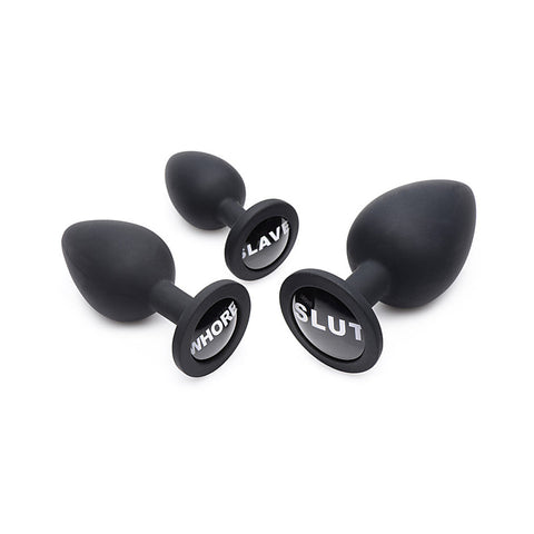 Dirty Words 3 Piece Anal Plug Set by XR Brands - Butt Plugs