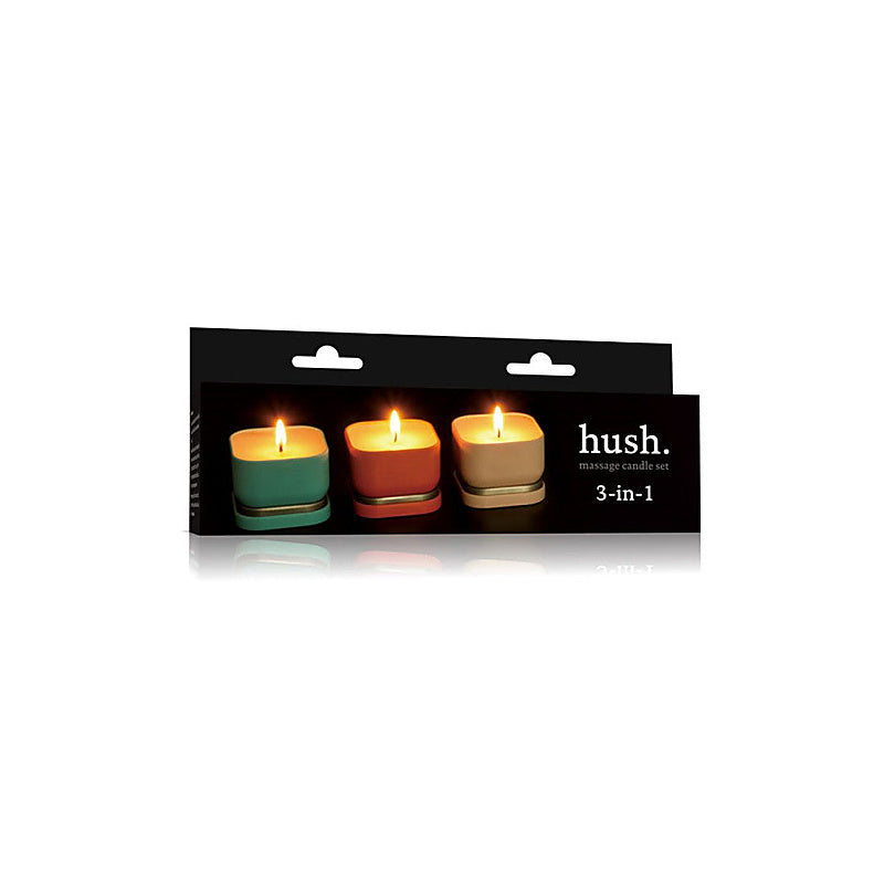 3 Piece Adult Hush Massage Candle Set by Lovetoy - Massage Oils and Lubricants