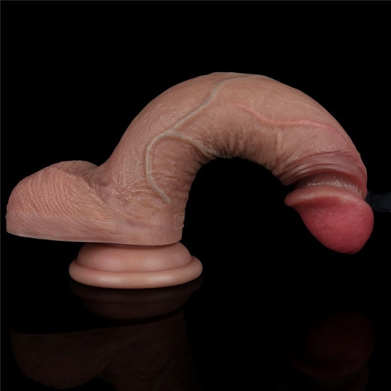 Realistic Dual Layered Silicone Dildo with Balls Suction - Realistic Dildos