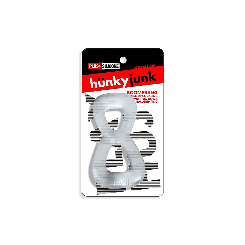 Boomerang Double Cockring Ball Stretcher by Hunkyjunk - Ball Stretchers and Crushers