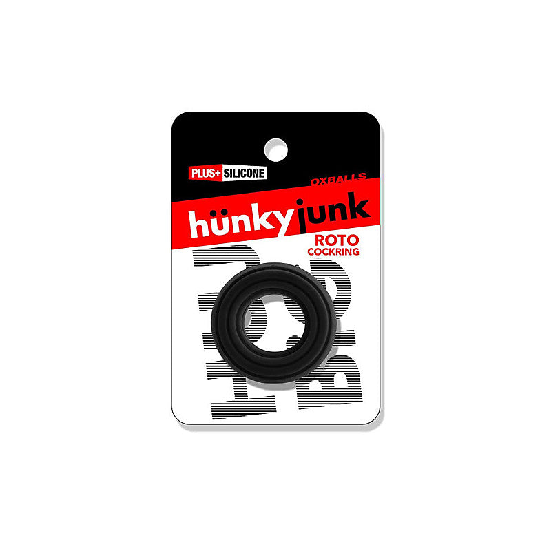Roto Grooved Gripper Ribbed Cock Ring by Hunkyjunk - Stretchy Cock Rings