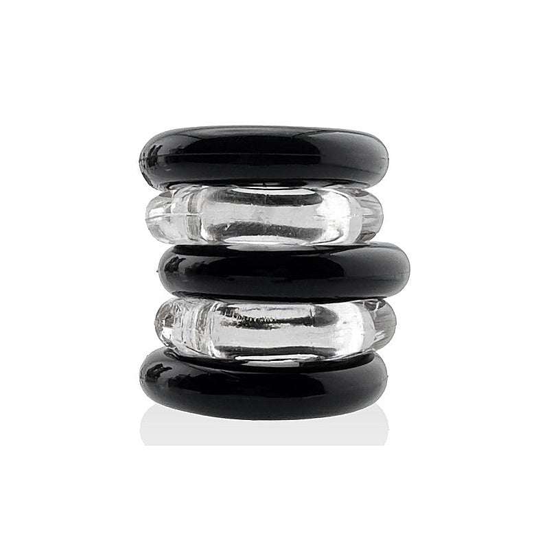Jacker Stack 5 Piece Strong Cock Ring Set by Hunkyjunk - Cock Ring Sets
