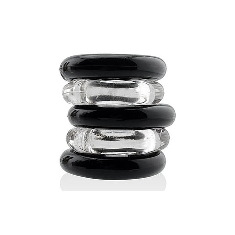 Jacker Stack 5 Piece Strong Cock Ring Set by Hunkyjunk - Cock Ring Sets