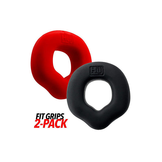 Hunkyjunk Fit Grips 2 Piece Ergo Mens Cock Ring Set - Cock Ring Sets
