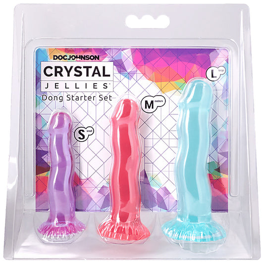Doc Johnson 3 Piece Dong Starter Set (Purple, Pink, Teal)