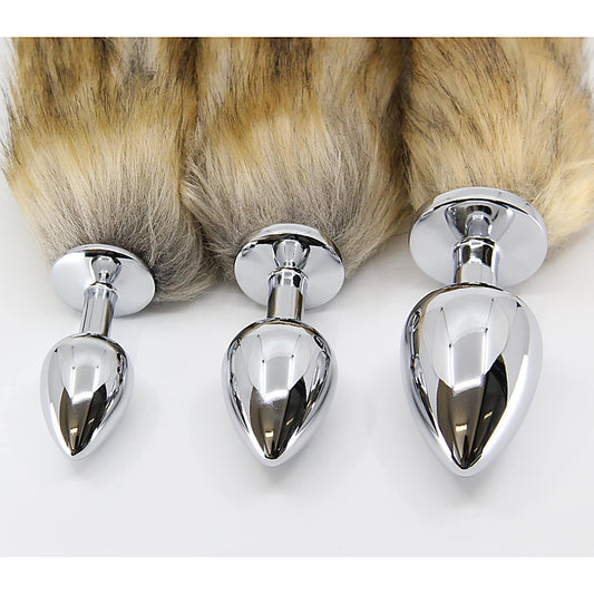 Fox Tail Aluminium Alloy Butt Plug Small by Love In Leather - Butt Plugs