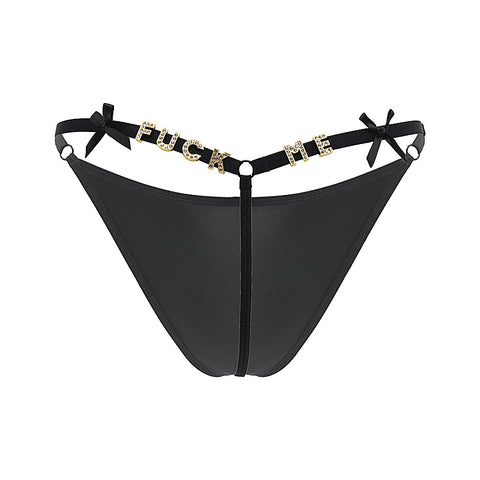 Fuck Me Printed G String Panty by Love In Leather - G-Strings, Panties and Shorts