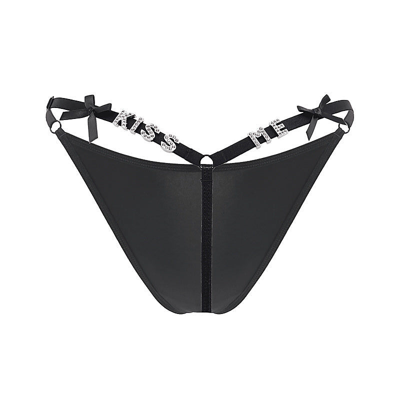 Kiss Me Printed Sexy G String Panty by Love In Leather - G-Strings, Panties and Shorts