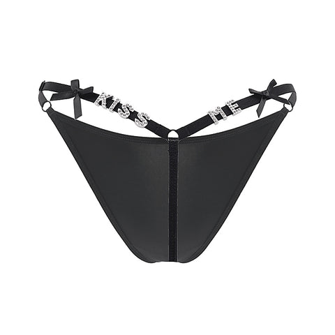 Kiss Me Printed Sexy G String Panty by Love In Leather - G-Strings, Panties and Shorts