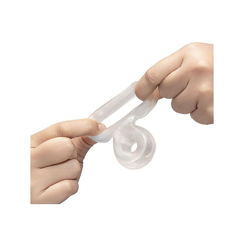 B-Vibe Strech-Tech Double Barrel Cock Ring & Ball Stretcher
