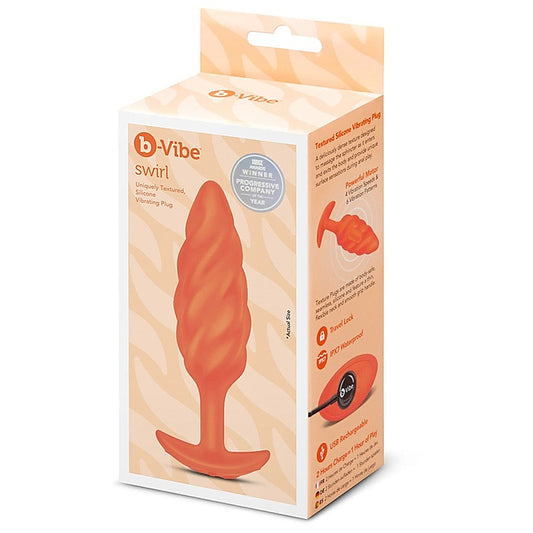 Swirl Texture Rechargeable Anal Plug by B-Vibe
