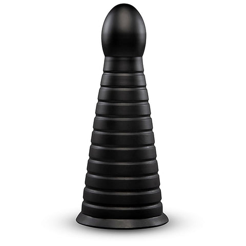Cone 10 Inch Tapered & Ribbed Suction Cup Dildo by B-Vibe