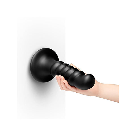Krush 9.5 Inch Curved & Ribbed Suction Cup Dildo by B-Vibe