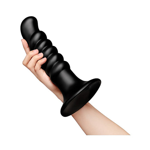 Krush 9.5 Inch Curved & Ribbed Suction Cup Dildo by B-Vibe
