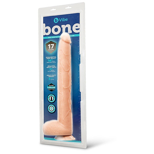 B-Vibe Bone 17 Inch Deep-Insert Dildo With Realistic Balls