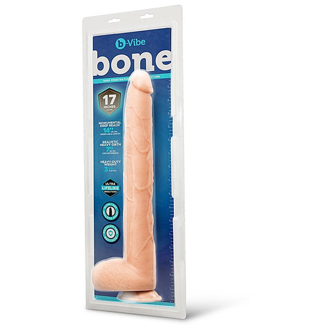 B-Vibe Bone 17 Inch Deep-Insert Dildo With Realistic Balls