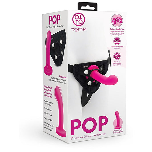 Pop 5.5 Inch Silicone Dildo and Harness Set by Together