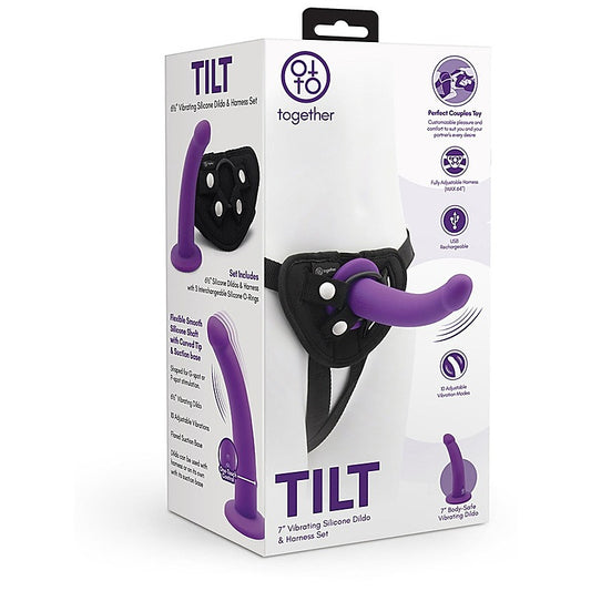 Tilt Vibrating Silicone Dildo Harness Set by Together