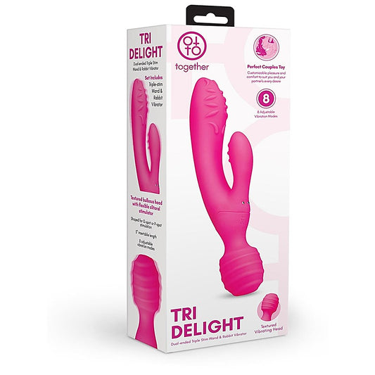 Tri Delight Dual-Ended Wand Rabbit Vibrator by Together
