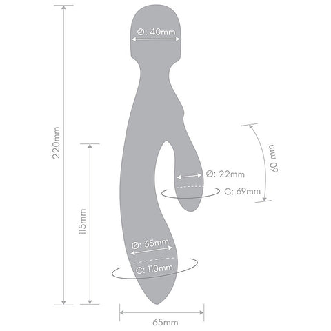 Tri Delight Dual-Ended Wand Rabbit Vibrator by Together
