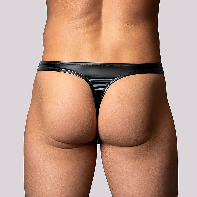 Male Power Liquid Onyx 2.0 Wet Look Thong by Magic Silk - His Fetish