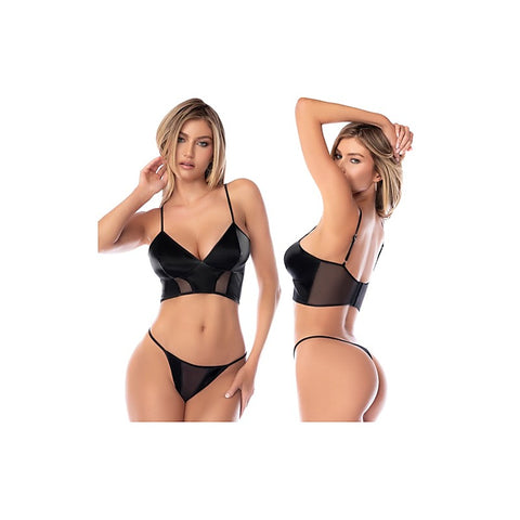 Noir Sheer Edge Bra and Panty 2 Piece Set by Mapale