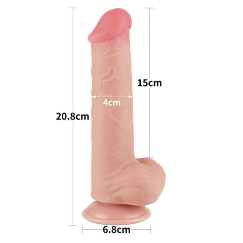 8 Inch Sliding Skin Flexible Realistic Dong by Lovetoy - Realistic Dildos