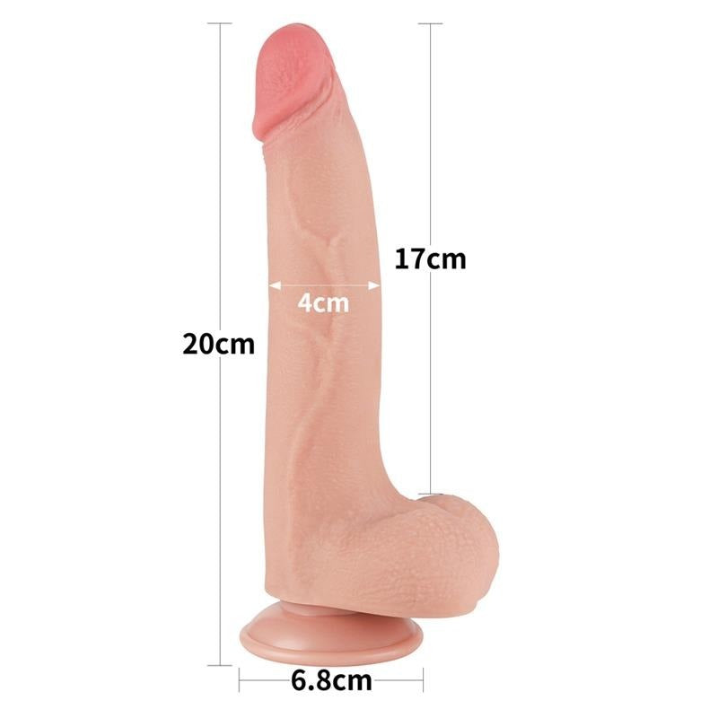 8.5 Inch Sliding Skin Dual Density Dong by Lovetoy - Realistic Dildos