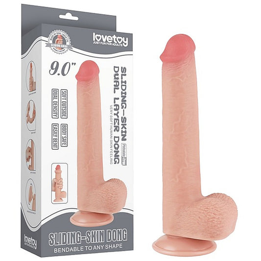 9 Inch Sliding Skin Realistic TPE Dong by Lovetoy