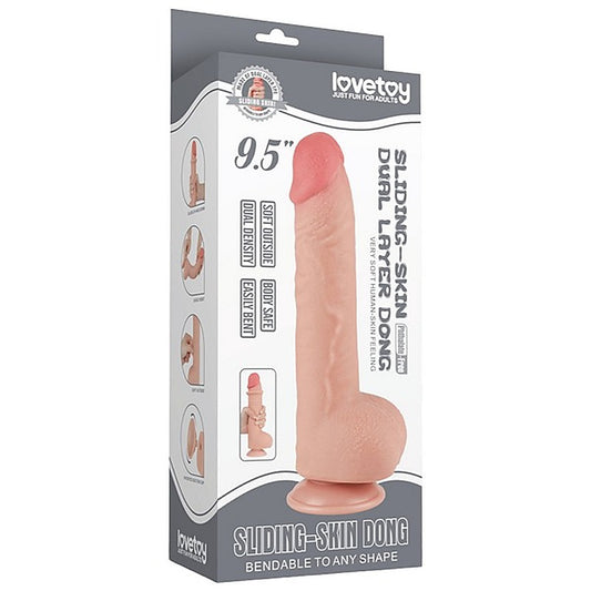 9.5 Inch Sliding Skin Thick Dual Layer Dong by Lovetoy