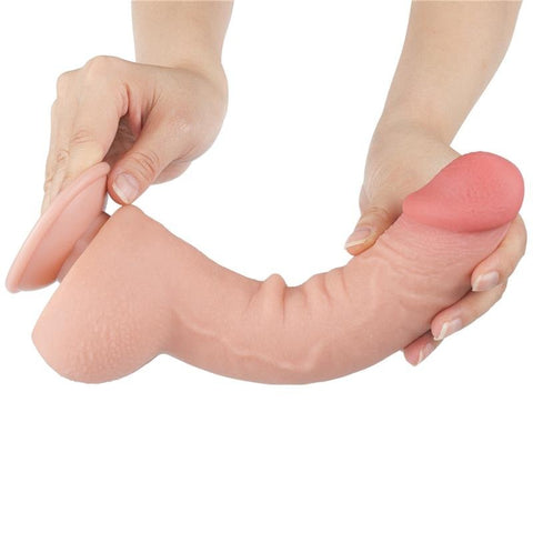 9.5 Inch Sliding Skin Thick Dual Layer Dong by Lovetoy - Realistic Dildos