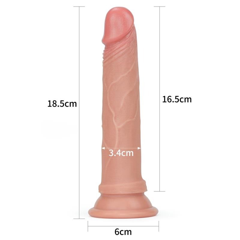7 Inch Dual Layer Platinum Silicone Cock by Lovetoy - Realistic Dildos