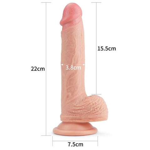 8.5 Inch Dual Layer Textured Silicone Cock by Lovetoy - Realistic Dildos