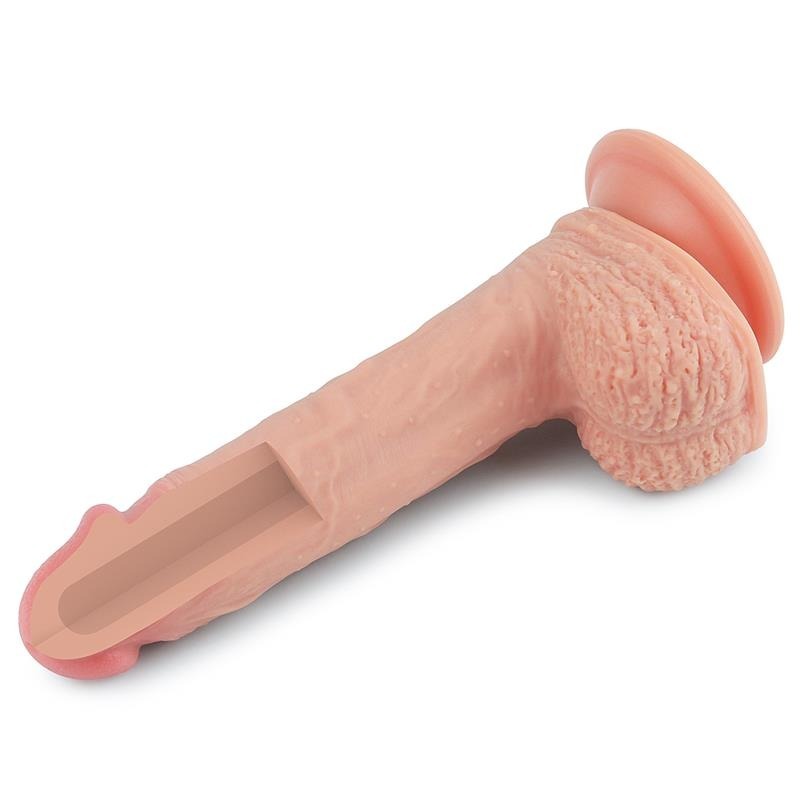 8.5 Inch Dual Layer Textured Silicone Cock by Lovetoy - Realistic Dildos